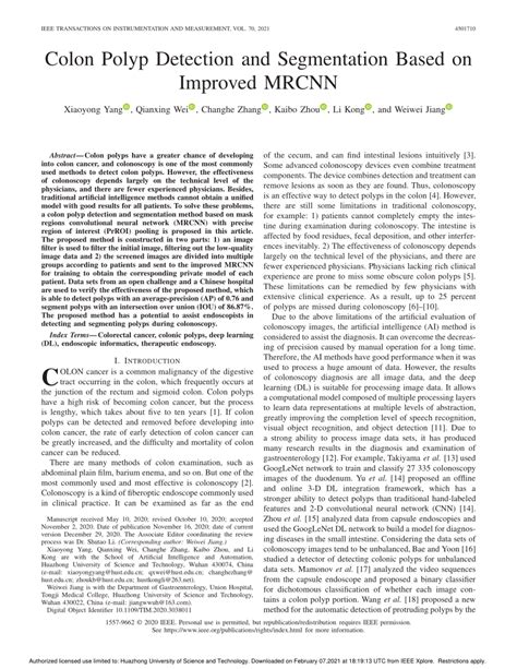 Pdf Colon Polyp Detection And Segmentation Based On Improved Mrcnn