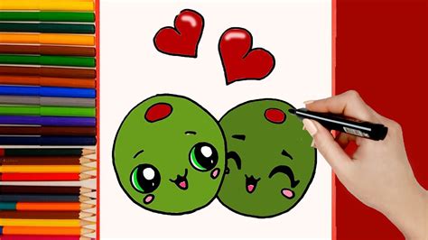 Cómo dibujar Aceitunas Kawaii Día de San Valentín YouTube