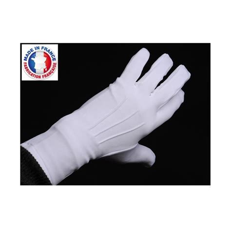 Gants blancs de parade ou de cérémonie en polyamide texturé lourd