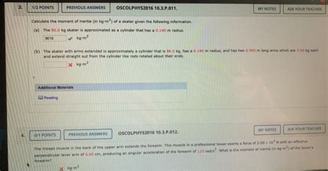 Solved Ask Your 0 1 Points Previous Answers Oscolphys2016