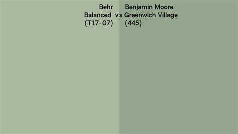 Behr Balanced T Vs Benjamin Moore Greenwich Village Side