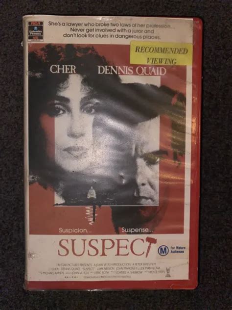 Rare Vhs Video Tape Suspect Ex Rental Big Box Rca Columbia Cher Quaid