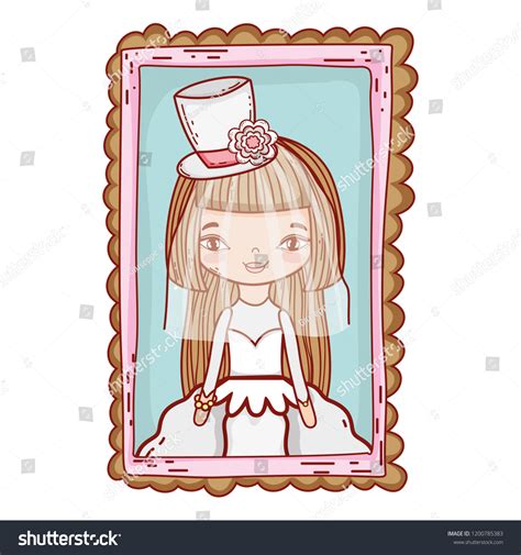 Bride Cute Drawings Cartoons เวกเตอร์สต็อก ปลอดค่าลิขสิทธิ์