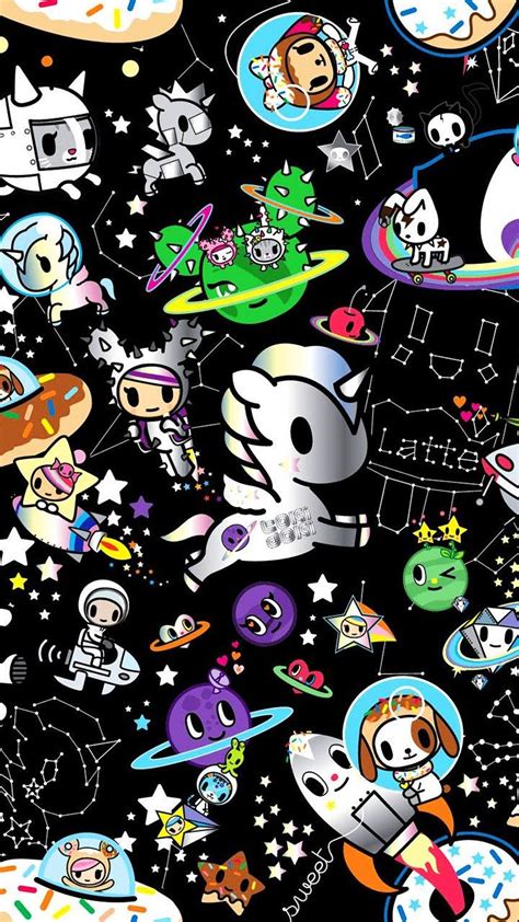 Cartoon Characters in Space Wallpaper