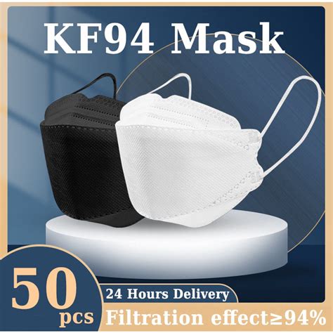 Ready Stock 50pcs Pack KF94 4 PLY Face Masks Adult 3D Premium Design