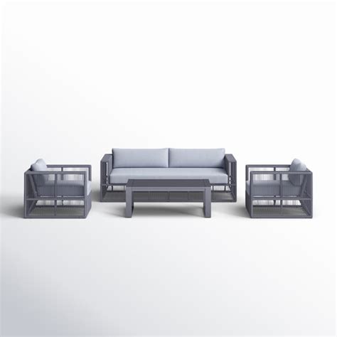 Guliana Piece Rattan Sofa Seating Group With Cushions Allmodern