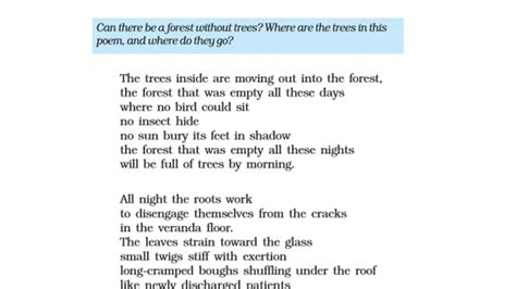 Ncert The Trees Written By Adrienne Rich Class 10 Poem 6 By Chahana Maam Brij Edu