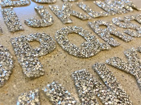 Rhinestone Iron On Letters Iron On Letters Rhinestone Etsy