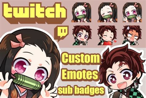 Create Custom Anime Twitch Emotes Or Sub Badges Or Sticker By Tenrinmaru