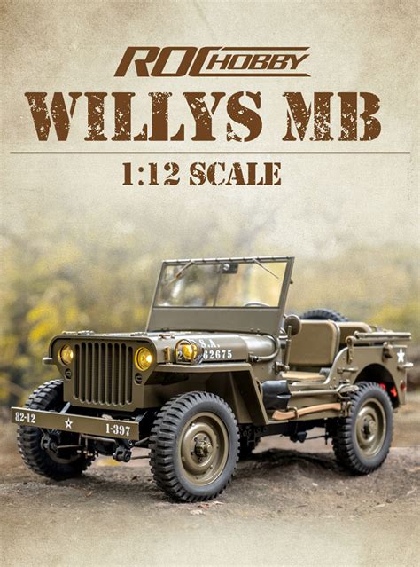 ROC HOBBY 1941 Willys MB 1 12TH Scaler RTR Greens Models