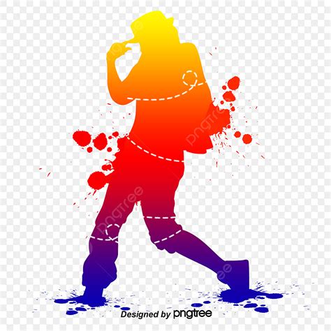 Youth Silhouette PNG Free, Youthful Silhouette Dancing Girl Watercolor ...