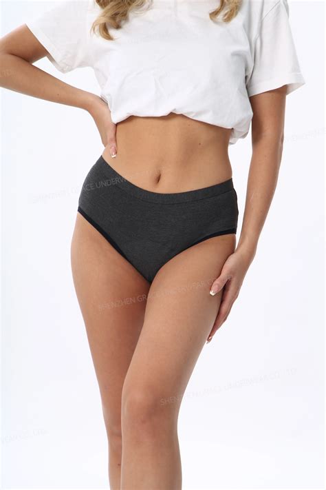 4 Layers Gray Organic Cotton Leakproof Panties Menstruales Culotte