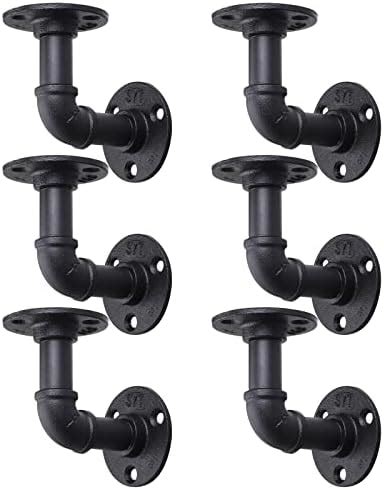 Amazon Tlbtek Pack Pipe Shelf Brackets Industrial Diy Pipe Decor