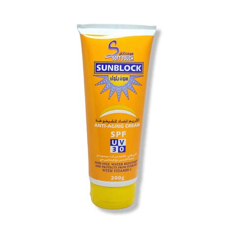 Soft touch Sunblock Orange Anti Ageing Cream SPF30 200g