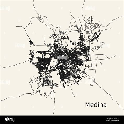 Detailed Vector Road Map Of Al Madinah Al Munawwarah Saudi Arabia