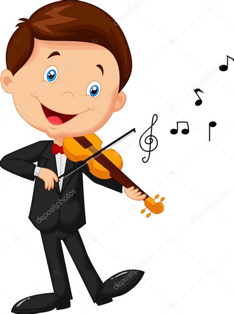 Little boy playing violin — Stock Vector © tigatelu #49598737