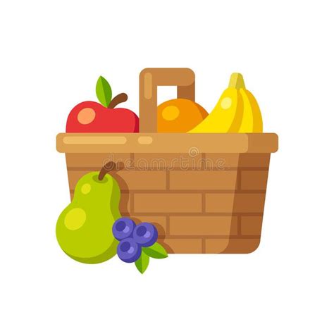 Bright Cartoon Fruit Basket Icon