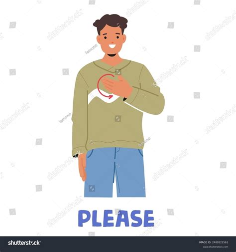 smiling man showing word  sign stock vector royalty