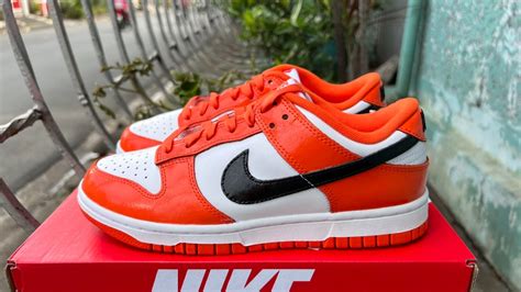 Nike Dunk Low Brilliant Orange Womens Fashion Footwear Sneakers