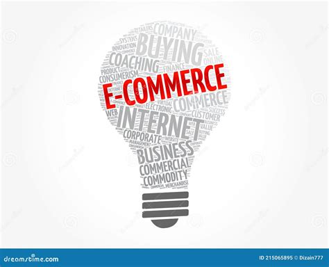 E Commerce Light Bulb Word Cloud Collage Business Concept Background Stock Illustration