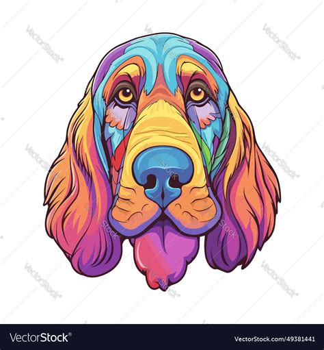 Bloodhound Dog Breed Colorful Cartoon Kawaii Vector Image