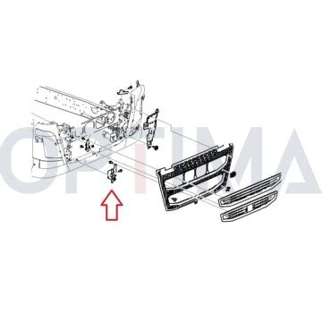 LOWER FRONT GRILLE HINGE RIGHT VOLVO FH4 13