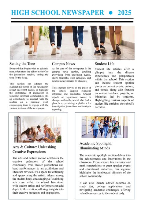 school project newspaper template  google docs