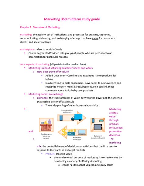 Mktg Midterm Study Guide Marketing Midterm Study Guide