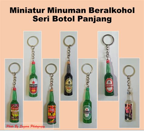 Souvenir Gantungan Kunci Miniatur Botol Miras Seri Botol Leher Panjang