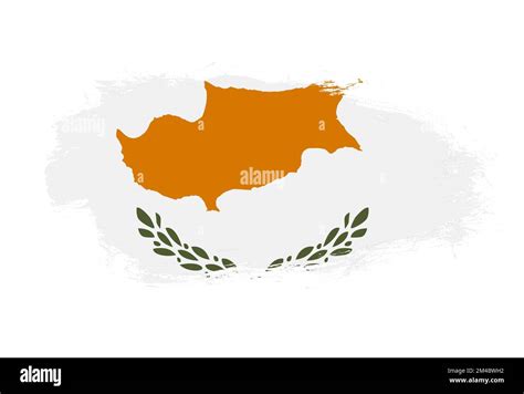 Flag Of Cyprus On White Stroke Brush Background Stock Photo Alamy