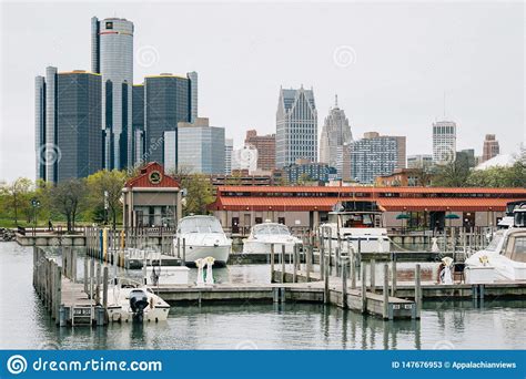 View Of The Detroit Skyline From William G Milliken State Park And