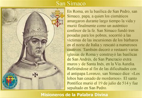 Un Padrenuestro Un Avemaría Y Un Gloria Por El Papa Santoral San SÍmaco