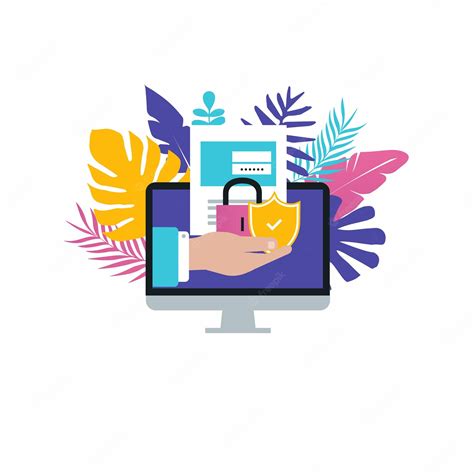 premium vector secure account login flat vector illustration design