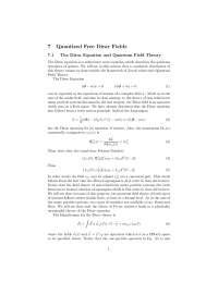 Quantized Free Dirac Fields Dirac Equation And Quantum Field Theory