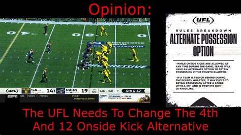 Opinion The Ufl Needs To Change The 4th And 12 Onside Kick Alternative