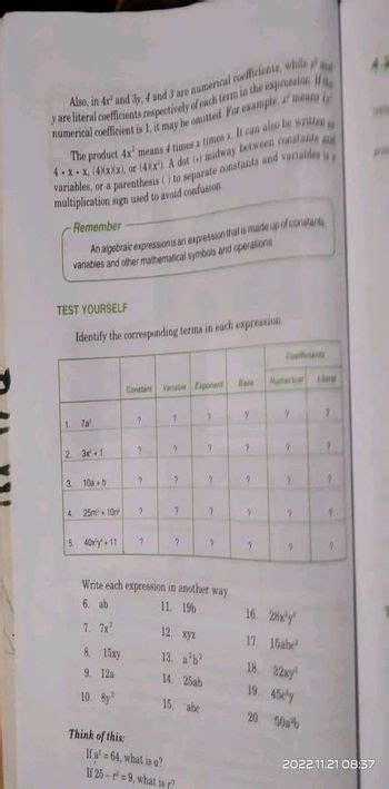 Answered Identify The Corresponding Terms In Bartleby