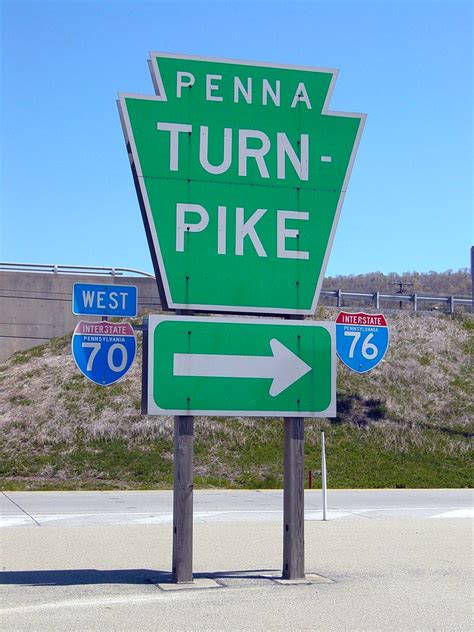 Sign At The Entrance To The Pennsylvania Turnpike In Breezewood