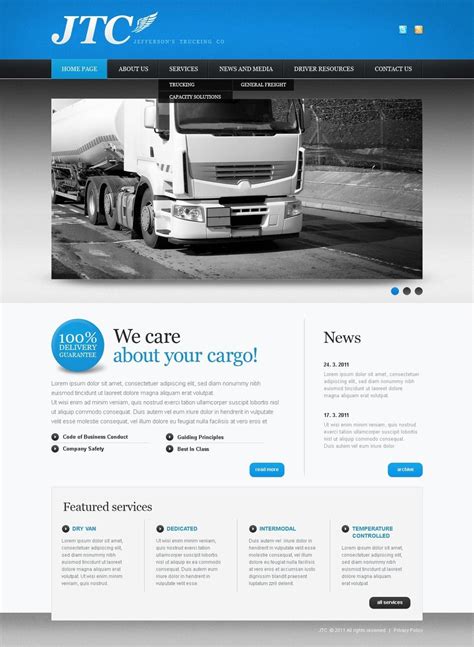 Trucking PSD Template #Trucking #PSD #Template Psd Templates, Flyer ...