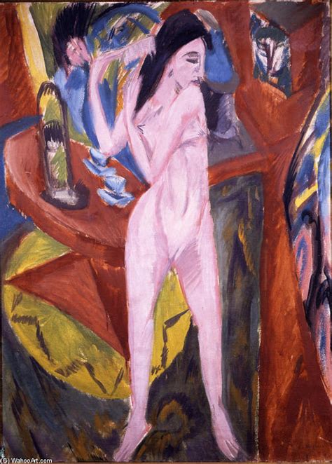 Nude Women Combing Her Hair Ernst Ludwig Kirchner