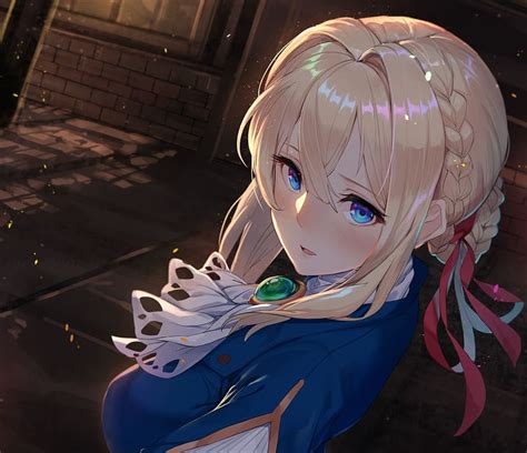 Anime Blonde Blue Eyes Blush Violet Evergarden Character Violet