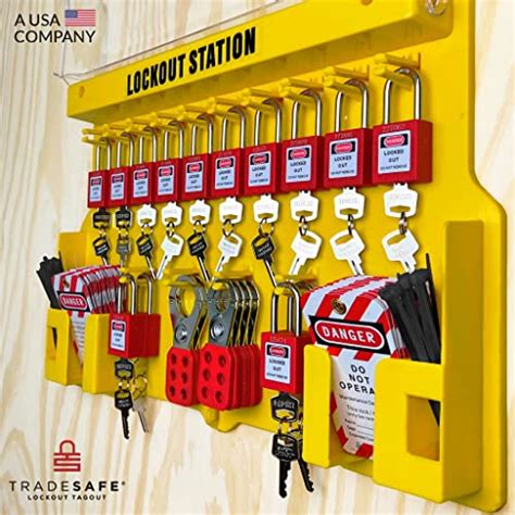 Tradesafe Lockout Tagout Station With Loto Devices 14 Pack Safety