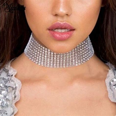 Miwens 2017 Fashion Rhinestone Crystal Choker Necklace Women Neck