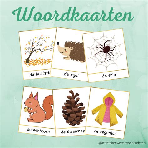 Woordkaarten Herfst