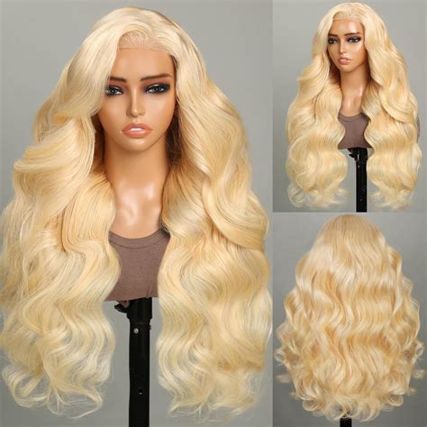 Amazon.com : Ownmehair 613 Lace Front Wig Human Hair 220% Density 6x5