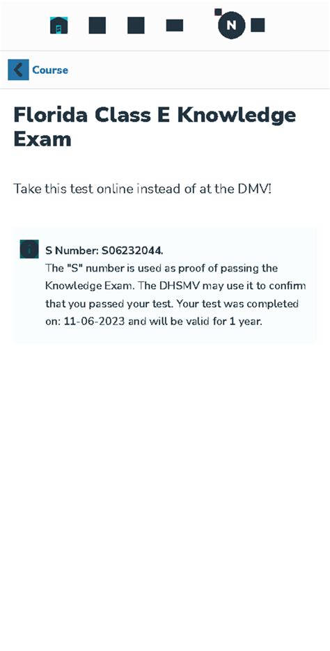 FLVS Driver Education Dashboard - Course Florida Class E Knowledge Exam
