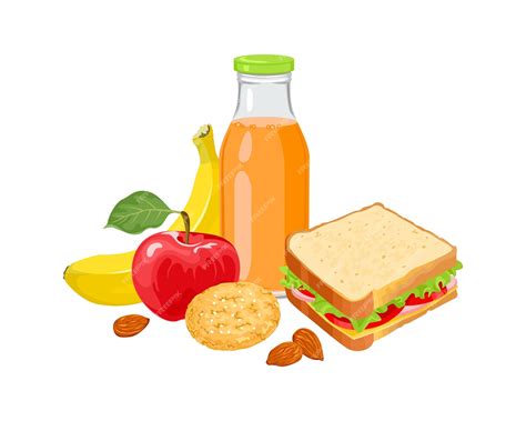 Premium Vector | School lunch cartoon illustration