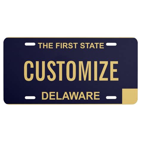 Delaware Custom License Plate | Zazzle