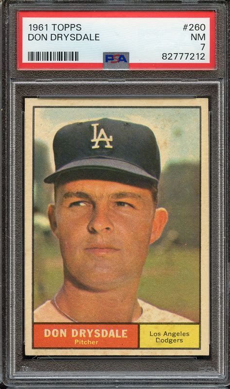 Lot Detail Topps Don Drysdale Psa Nm