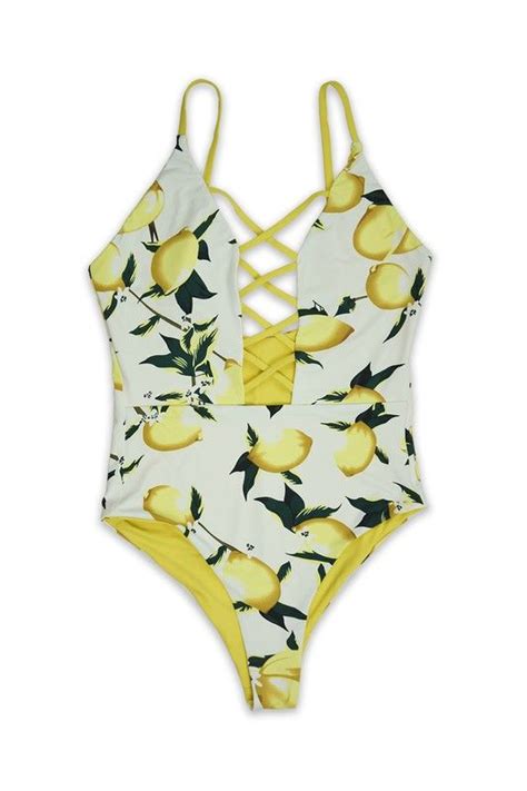 Lemon Print One Piece One Piece Bathing Suits Perfect Swimsuit