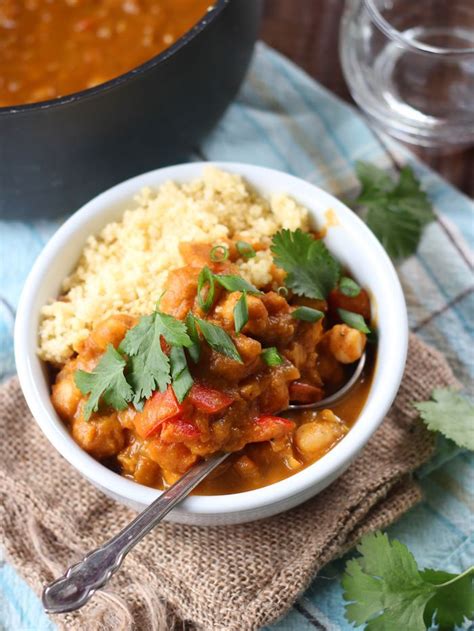 Moroccan Spiced Pumpkin And Chickpea Stew Vegane Mahlzeit Prep Mahlzeit Slow Cooking